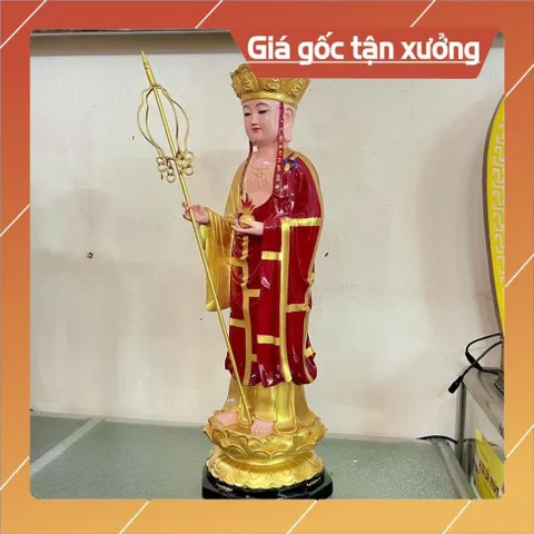Tôn Tượng Địa Tạng Vương Bồ Tát Đứng 70cm Màu Vẽ  COMPOSITE