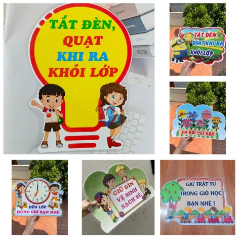 Trang trí lớp học và nhắc nhở học sinh. kích thước A3. Ép plastic, sẵn băng keo dán tường IN ĐẸP
