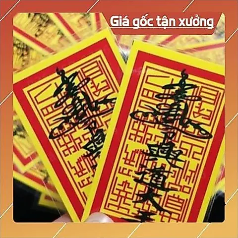 100 thẻ ấn vàng bình an, may mắn - ấn nhà trần ép plastic bền đẹp HOẢ TỐC
