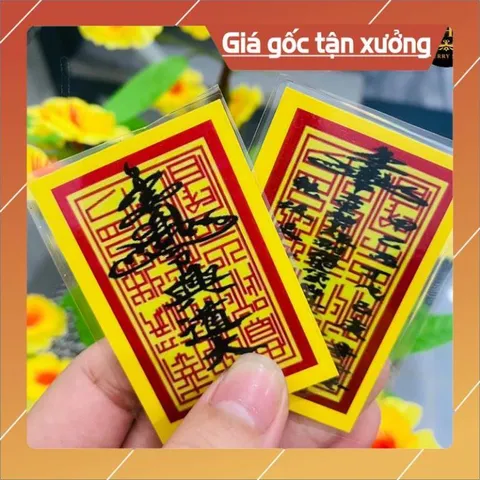 100 thẻ ấn vàng bình an, may mắn - ấn nhà trần ép plastic bền đẹp HOẢ TỐC