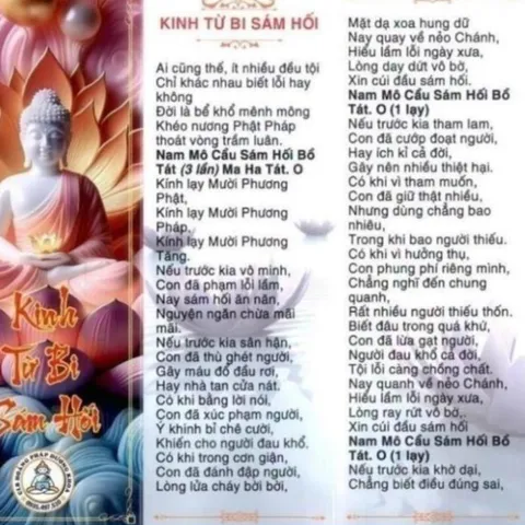 TO51 - KINH TỪ BI SÁM HỐI 2 MẶT ĐẸP  DƯƠNG KHOA SHOP DƯƠNG KHOA SHOP