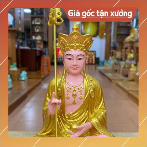 Tượng Địa Tạng Vương Bồ Tát Ngồi 30cm Vàng nhủ