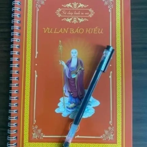 TẶNG VIẾT, Sổ Chép Kinh Vu Lan chữ mờ Báo Hiếu cực đẹp