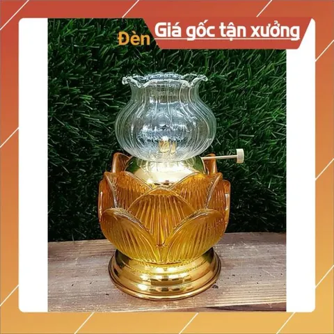 Đèn Dầu Hoa Sen Lưu Ly Cao Cấp 2 màu 3 size