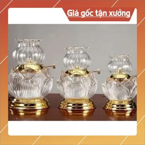 Đèn Dầu Hoa Sen Lưu Ly Cao Cấp 2 màu 3 size