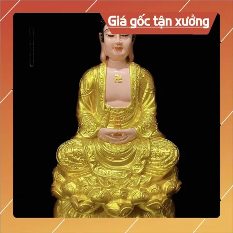 Tôn Tượng Dược Sư Phật , A Di Đà Phật Cao 45cm Vàng Vẽ  CÓ HOẢ TỐC