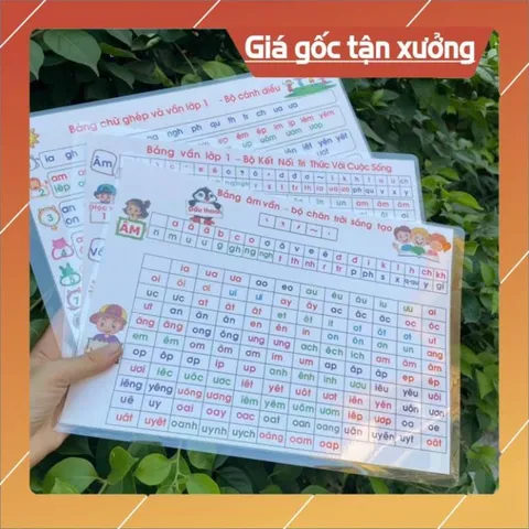 BẢNG ÂM VẦN LỚP 1 A4 kết nối, cánh diều, chân trời sáng tạo, cùng học phát triển - HOẢ TỐC