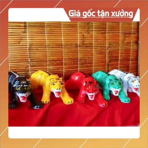 Tượng thờ ông cọp (ngũ hổ sơn lâm) bằng đất nung DÀI 30CM, CAO 15CM BÁN LẺ