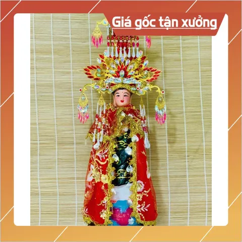 Bộ Áo mão mẹ Diêu Trì, chúa xứ cao 42cm màu đỏ