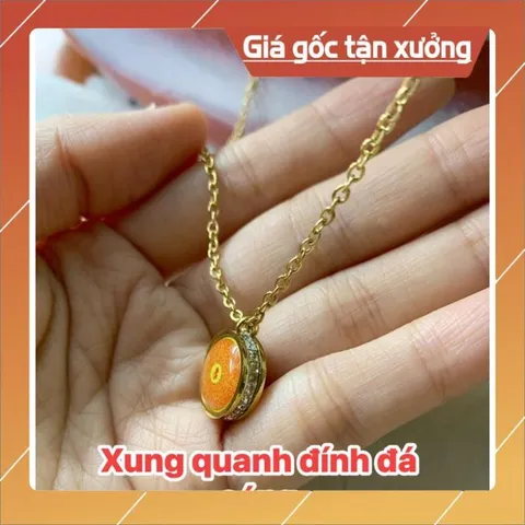 DÂY CHUYỀN CHÚ LĂNG NGHIÊM TITAN ĐÍNH ĐÁ(mặt dây 1.4cm)