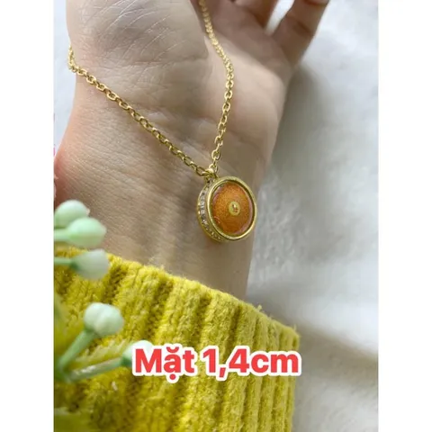 DÂY CHUYỀN CHÚ LĂNG NGHIÊM TITAN ĐÍNH ĐÁ(mặt dây 1.4cm)