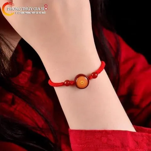 Vòng Tay Chusa Thần Chú Lăng Nghiêm Chỉ Đỏ 2 mặt lăng nghiêm hoặc lăng nghiêm, lục tự - Pháp Bảo Mật Tông Tây Tạng