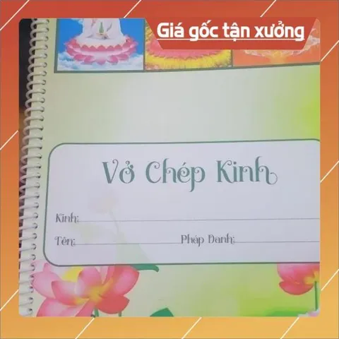 VỞ TRƠN LÒ XO CHÉP KINH CÁC LOẠI DÀY 100 TRANG MÀU XANH LÁ CÂY - KHỔ A4, A5 (TẶNG 3 VIẾT) TẶNG KÈM 3 TỜ KINH
