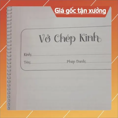 VỞ TRƠN LÒ XO CHÉP KINH CÁC LOẠI DÀY 100 TRANG MÀU XANH LÁ CÂY - KHỔ A4, A5 (TẶNG 3 VIẾT) TẶNG KÈM 3 TỜ KINH