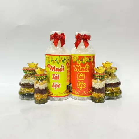 Chai Muối Tài Lộc Phong Thuỷ May Mắn Thờ Cúng Bàn Thần Tài Năm Mới Chiêu Tài Chiêu Lộc