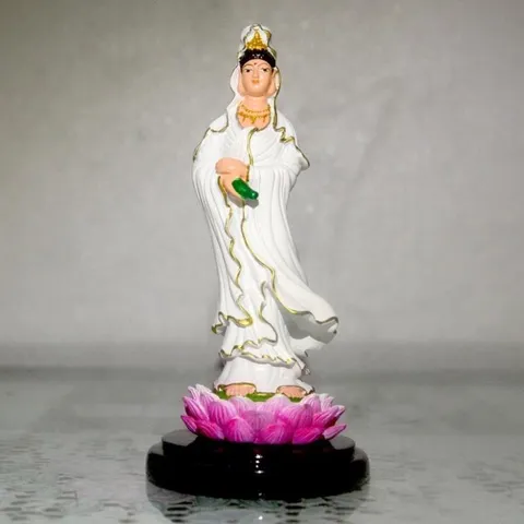 TƯỢNG NGÀI QUAN ÂM ĐỨNG 13CM COMPOSITE NHIỀU MÀU