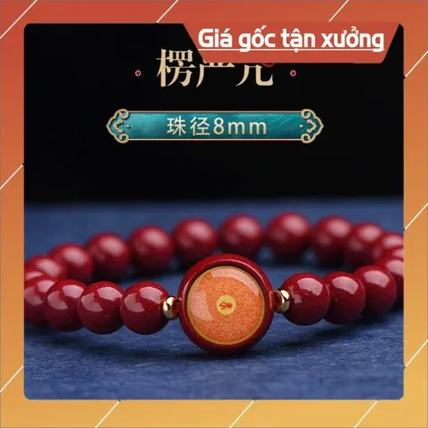 VÒNG TAY ĐÁ CHU SA CHÚ LĂNG NGHIÊM BÌNH AN 6LY VÀ 8LY