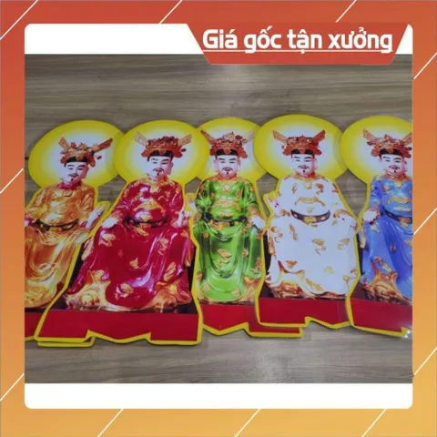 Bộ tranh ngũ vị tôn quan cao 40cm ép plastic