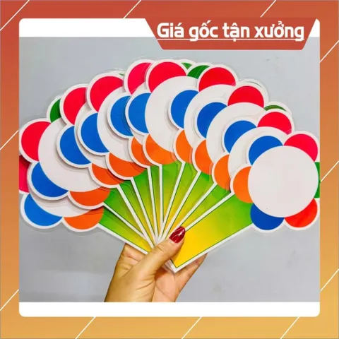 Combo  10 Thẻ hoa cầm tay ghi đáp án, số, dấu, chữ cái... 1 mặt - Cỡ  (10 x 21cm) có hoả tốc