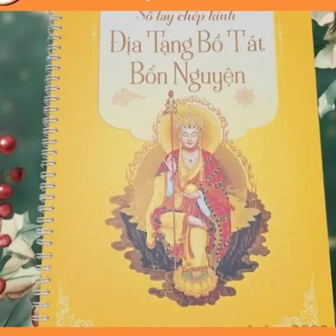 VỞ CHÉP KINH ĐỊA TẠNG CHỮ MỜ A4 LÒ XO - TẶNG KÈM VIẾT