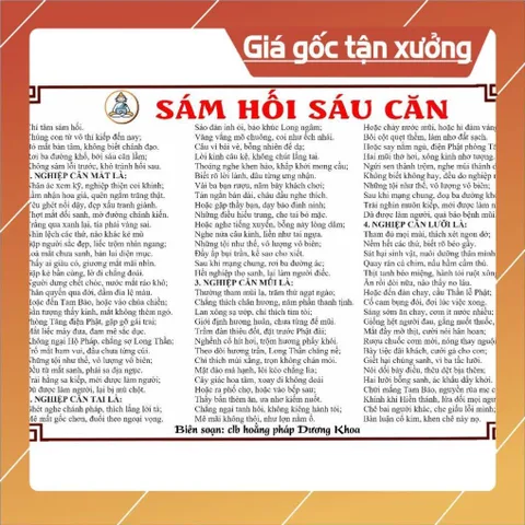 TO38 tờ chú Sám Hối 6 Căn 1 mặt ép plastic siêu đẹp