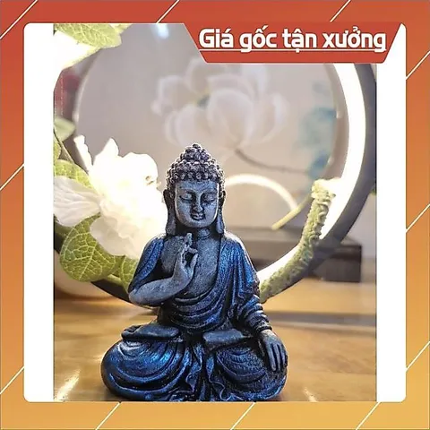 Tượng Phật Mini 8cm đá xanh siêu đẹp decor trang trí, tượng Phật bể cá terarium