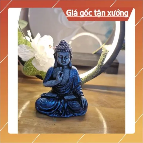 Tượng Phật Mini 8cm đá xanh siêu đẹp decor trang trí, tượng Phật bể cá terarium