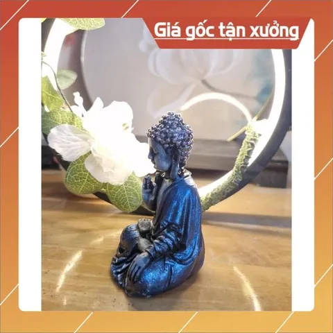Tượng Phật Mini 8cm đá xanh siêu đẹp decor trang trí, tượng Phật bể cá terarium