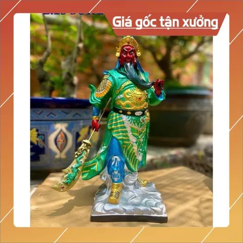 Tượng Quan Công - Quan Thánh đứng cao 40cm chất liệu composit có hoả tốc