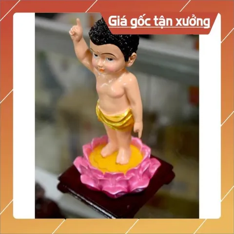 Tượng Đức Phật Đản Sanh vẽ màu cao 13cm có hoả tốc