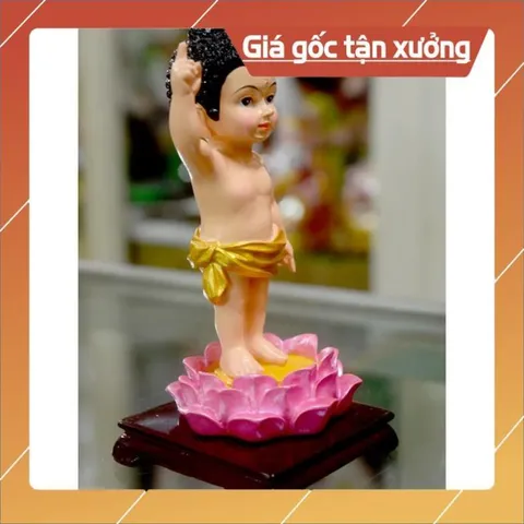 Tượng Đức Phật Đản Sanh vẽ màu cao 13cm có hoả tốc