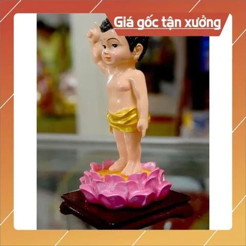 Tượng Đức Phật Đản Sanh vẽ màu cao 13cm có hoả tốc