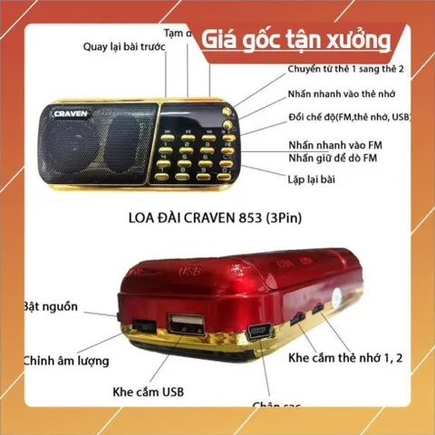 Loa Tắm Ngôn Ngữ Cho Bé, Loa Craven CR 853 3P Chính Hãng