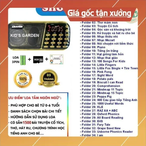 Loa Tắm Ngôn Ngữ Cho Bé, Loa Craven CR 853 3P Chính Hãng