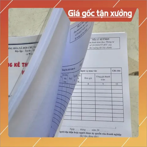 MẪU SỐ 02/TNDN - Mẫu bảng kê thu mua hàng hóa, dịch vụ - GIẤY CAO CẤP Chuẩn theo TT20/2026 của Bộ TC