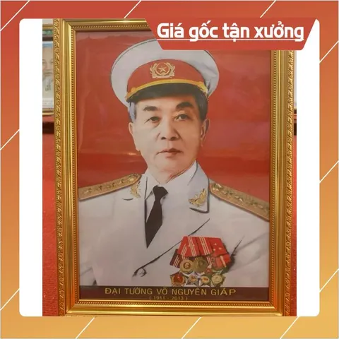 Khung kèm ảnh Bác Giáp (30x40cm) CÓ HOẢ TỐC
