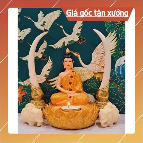 PHẬT  DÂNG ĐÈN CAMPUCHIA 17cm