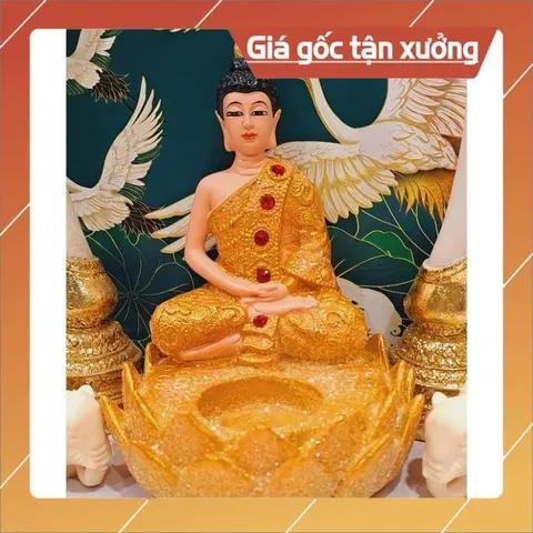 PHẬT  DÂNG ĐÈN CAMPUCHIA 17cm
