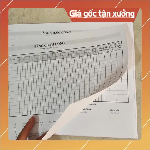 SỔ CHẤM CÔNG - Có đóng LÒ XO CAO CẤP - Giấy dày DOUBLE A4 80gs - Chuẩn Thông tư 133 của Bộ tài chính