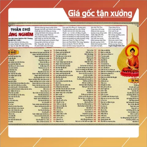 TO493 tờ chú Thần Chú Lăng Nghiêm 2 mặt plastic siêu đẹp