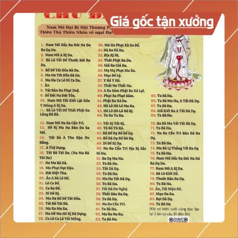 TO999 tờ chú Chú Đại Bi- Dược Sư Quán Dành Chơn Ngôn 2 mặt plastic siêu đẹp