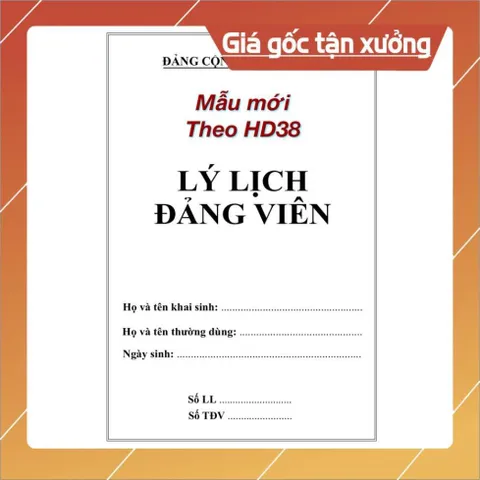 LÝ LỊCH ĐẢNG VIÊN - combo 5 cuốn (HD 38)