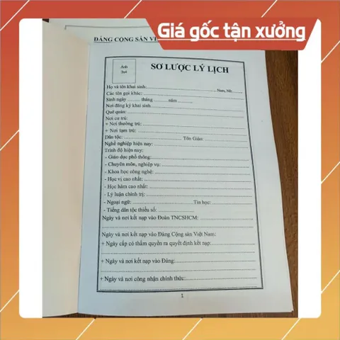 LÝ LỊCH ĐẢNG VIÊN - combo 5 cuốn (HD 38)