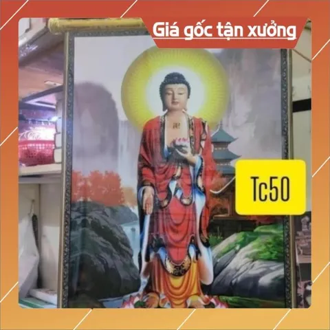 Tranh CUỘN Mừng Phật Đản Sanh 2024 KÍCH CỠ 40cm x 60cm cực đẹp và các hình PHẬT, BỒ TÁT khác ĐỂ TREO HOẶC THỜ