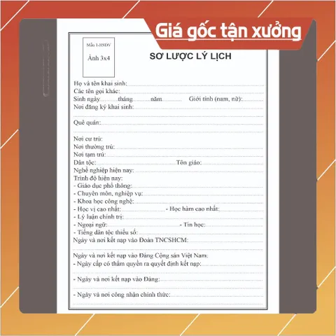 LÝ LỊCH ĐẢNG VIÊN mẫu 1-HSĐV - CHUẨN MẪU theo hướng dẫn số 38 - (Loại 24 trang, 28 trang, 32 trang và 40 trang)