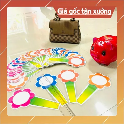 Sét 10, 20, 30...  Thẻ hoa ghi đáp án, số, dấu, chữ cái... 1 mặt - Viết xoá được có hoả tốc