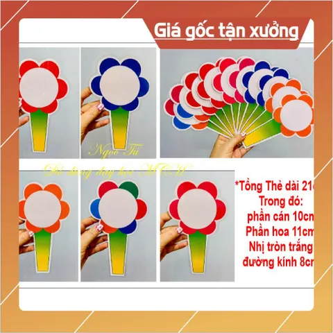 Sét 10, 20, 30...  Thẻ hoa ghi đáp án, số, dấu, chữ cái... 1 mặt - Viết xoá được có hoả tốc