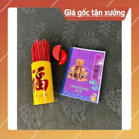 Combo bộ ống xăm nhựa 100 quẻ kèm keo gỗ +  sách giải Ngũ Hành Linh Xâm