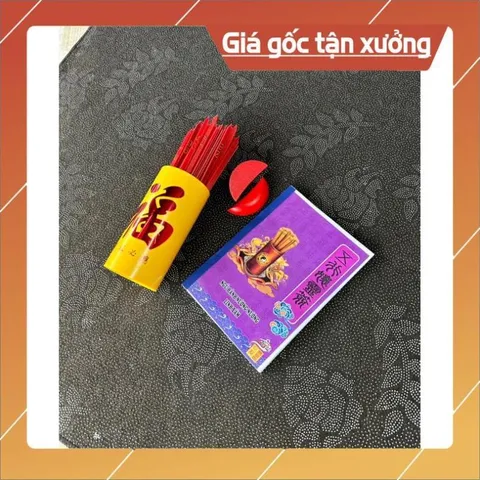 Combo bộ ống xăm nhựa 100 quẻ kèm keo gỗ +  sách giải Ngũ Hành Linh Xâm