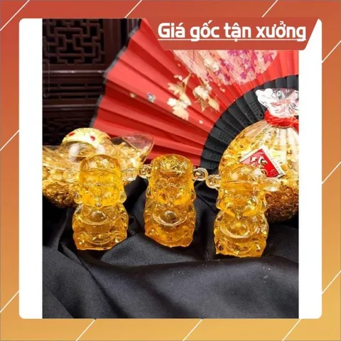 Tượng Thần Tài Đá Phong Thủy Thạch Anh Vàng - Chiêu Tài Hút Lộc Phú Quý Bình An